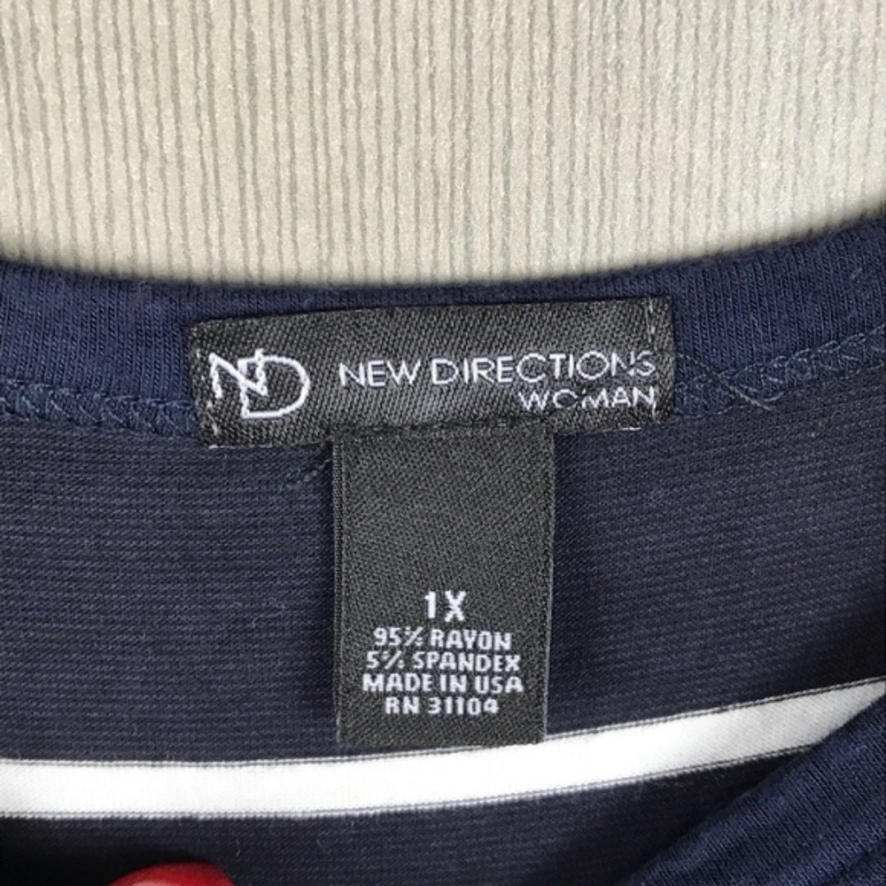 New Directions Striped Top Size 1X - Picture 6 of 6